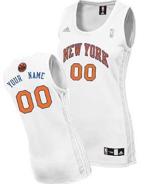 Womens Customized New York Knicks White Jersey->customized nba jersey->Custom Jersey